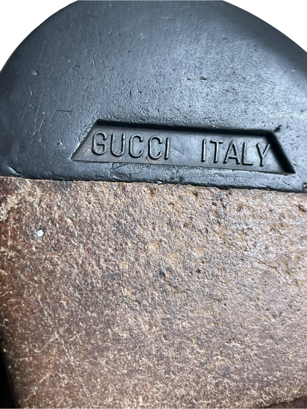 GUCCI Horsebit Vintage TOM FORD ERA Black Loafers Leather Gold Men's  8 Classic - Picture 12 of 16